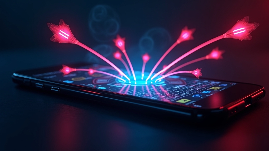 Interfaz móvil de juego rápido con luces neón en ambiente de casino